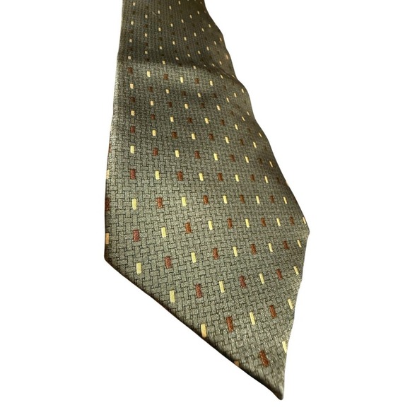 UMBERTO BOSSI Roma Milano All Silk Tie Geometric Necktie Corpcore Office Career - Picture 1 of 3